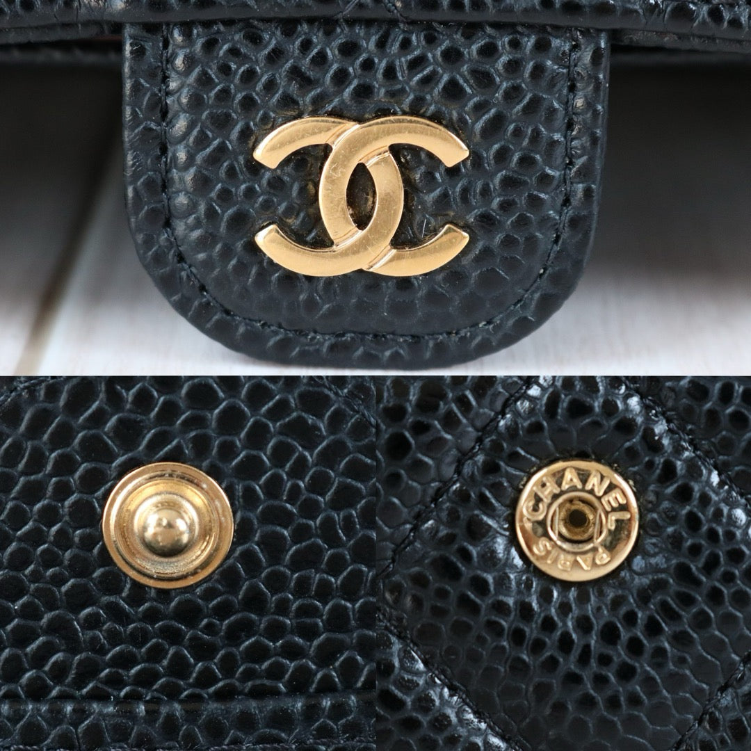 Very Good ( Rank A) ｜CHANEL Caviar Skin Black Long Wallet Made In 2019-2020 Year｜S24092601