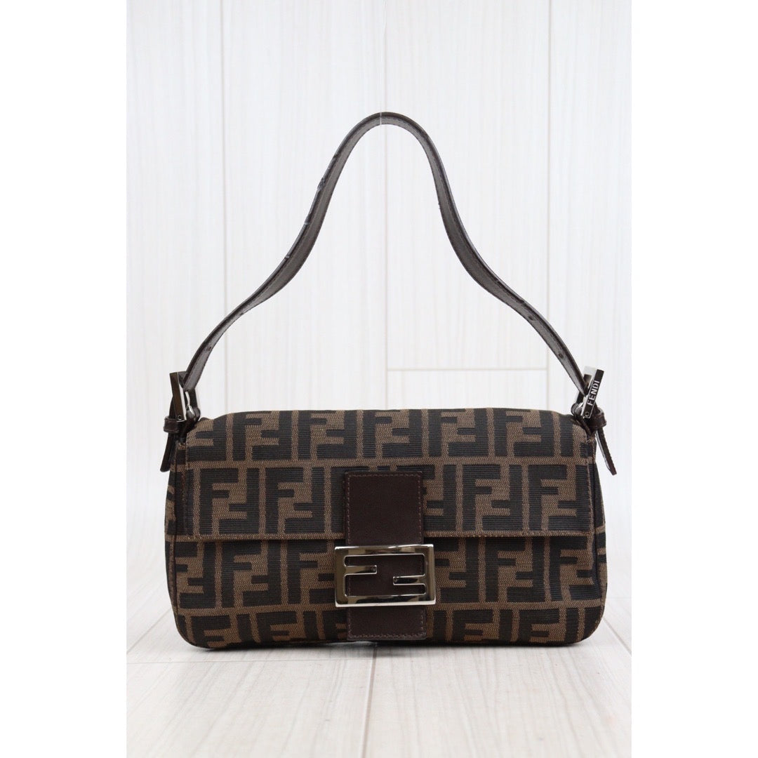 Rank A｜ FENDI Zucca Mamma Baguette Shoulder Bag ｜23111511