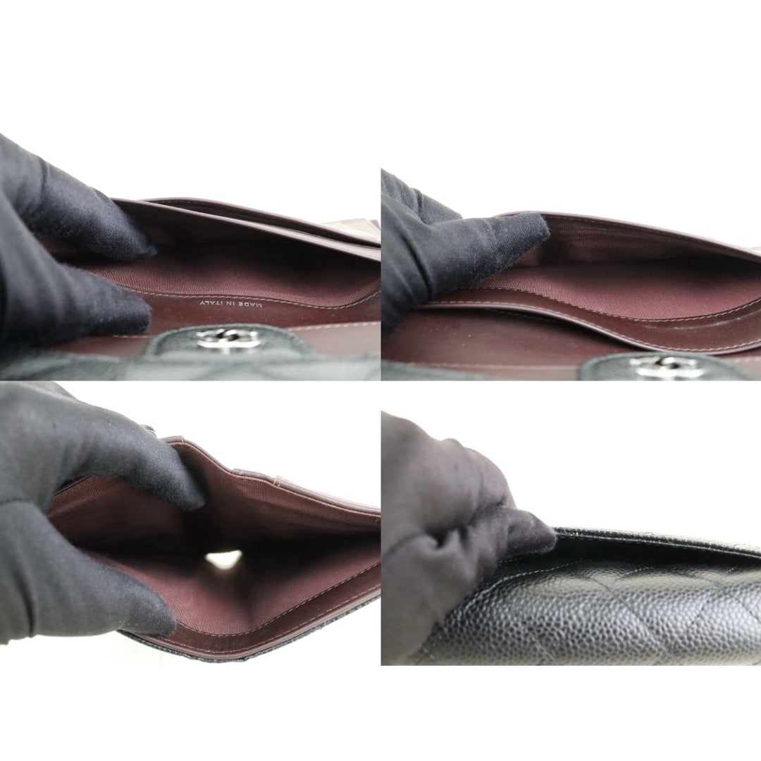 Excellent（Rank SA）｜Chanel Caviar Skin Black  Wallet Made In 2015-2016Year ｜S25061703