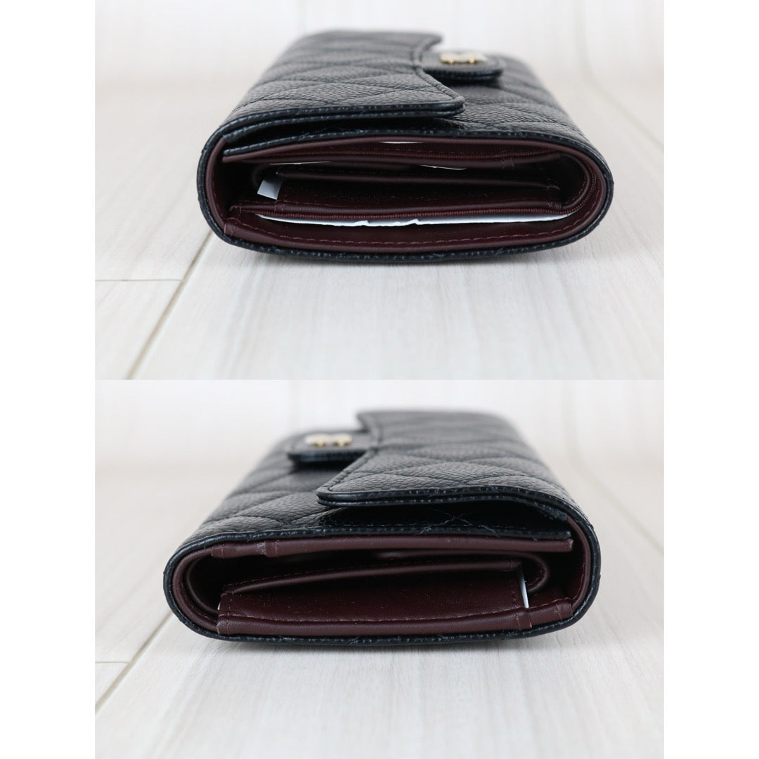 Excellent（Rank SA）｜Full Set CHANEL Caviar Skin Black Long Wallet Made In 2014- 2015Year｜X25092701