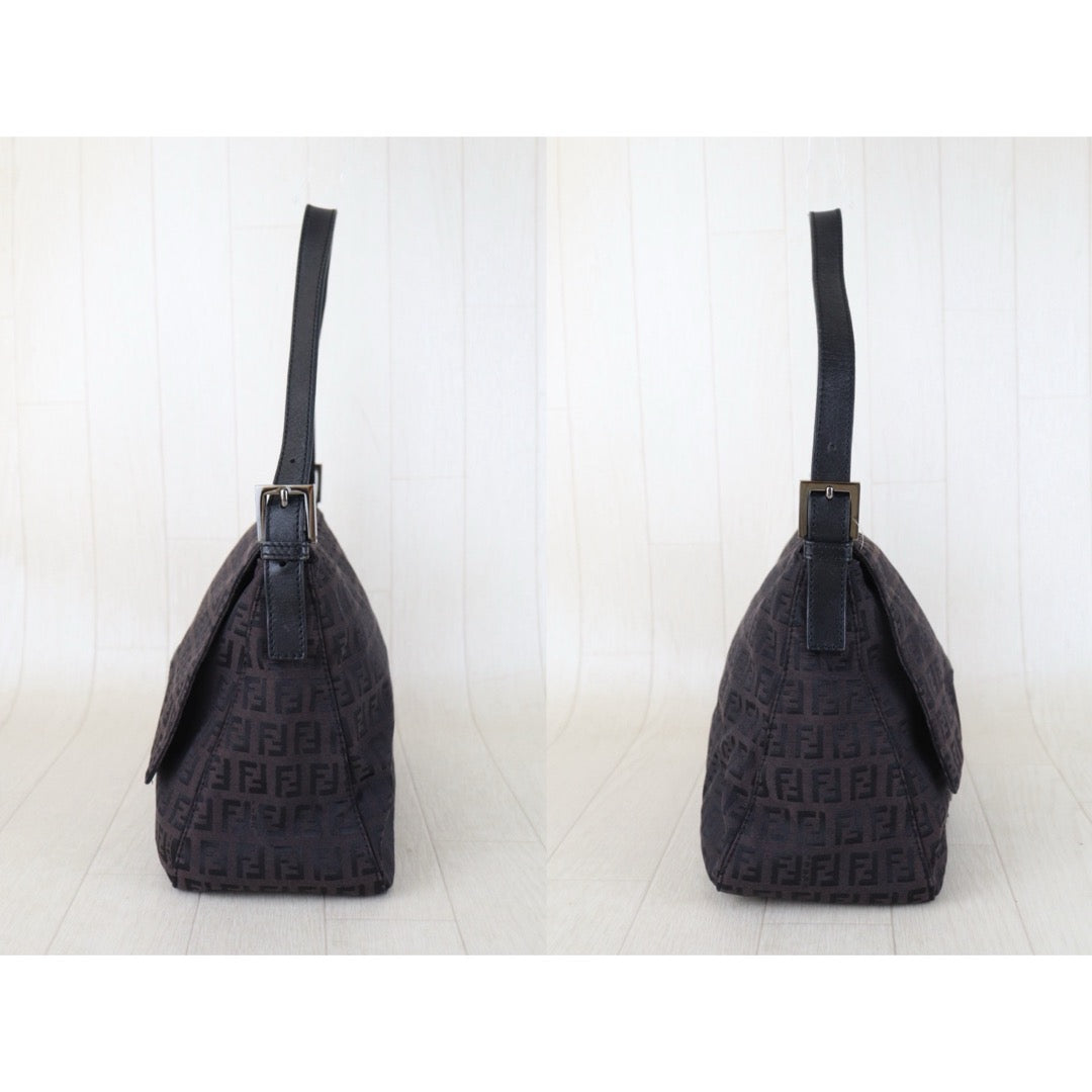 Include Entrupy Certificate of Authenticity｜Good ( Rank AB)｜ FENDI Zucca Mamma Baguette Shoulder Bag Brown｜Z26092102