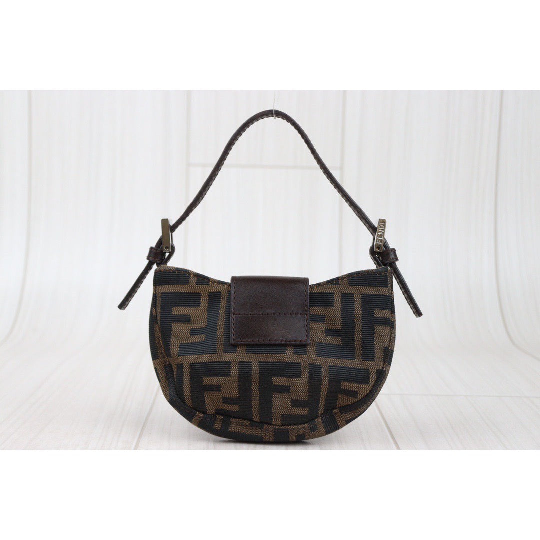 Rank A ｜ FENDI Zucca Mini Croissant Pouch ｜24030127