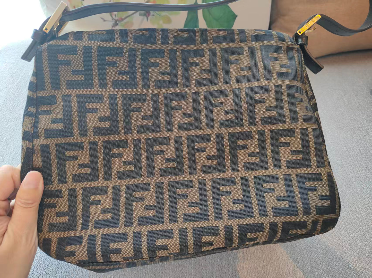 FENDI Zucca Mamma Baguette Shoulder Bag