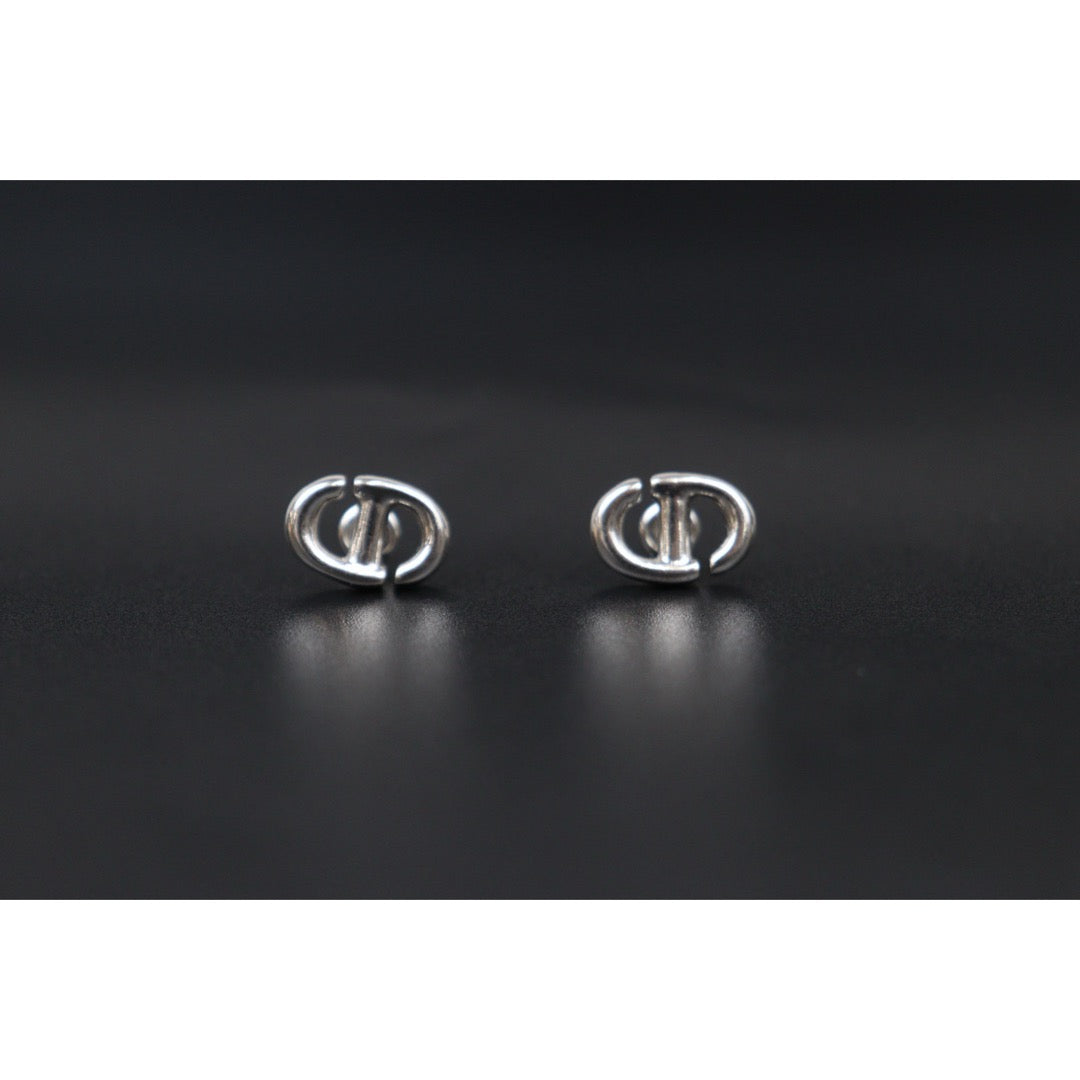 Very Good ( Rank A) ｜ Dior CD NAVY Earring Silver｜V24122607