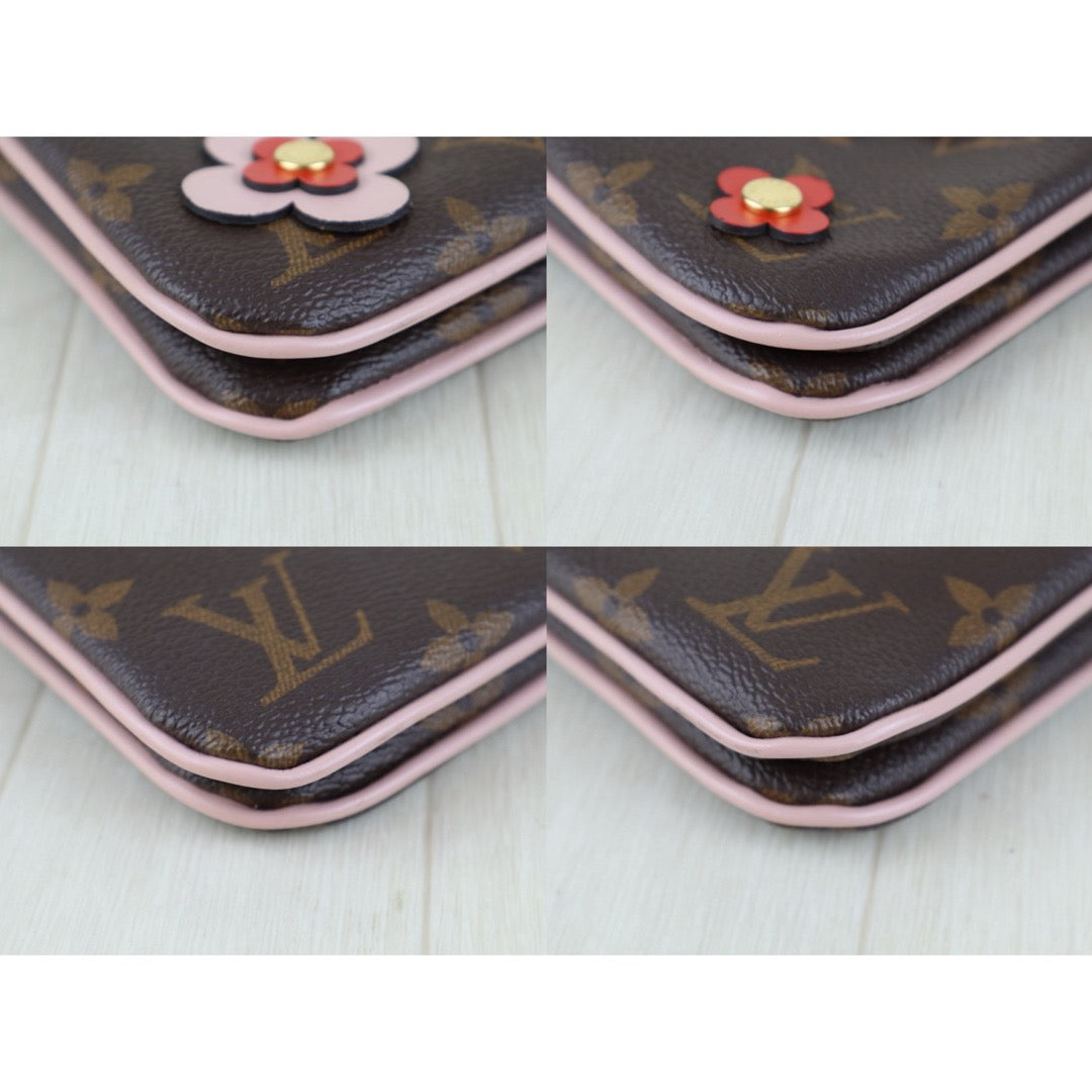 Include Entrupy Certificate of Authenticity｜Very Good ( Rank A)｜ Louis Vuitton Double Zip Pochette Limited Edition Blooming Flowers Monogram｜S26090714