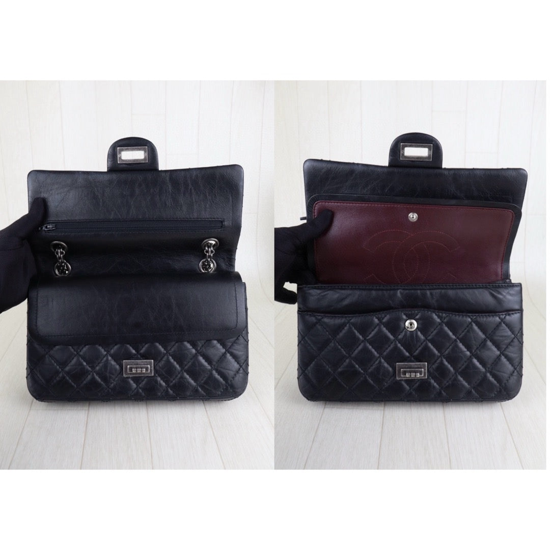Very Good ( Rank A)｜ CHANEL 2.55 Matelasse Small Black Chain Shoulder Bag Made in 2018-2019 Year｜H25011319
