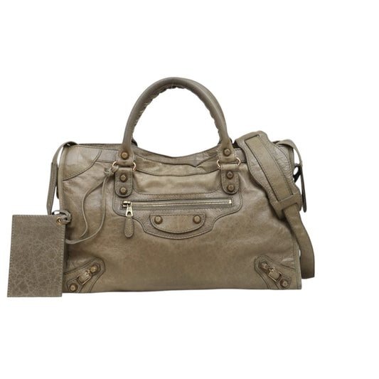 Fair ( Rank B) ｜Balenciaga Calf Leather Le City Handbag Shoulder Bag Brown｜W25102115