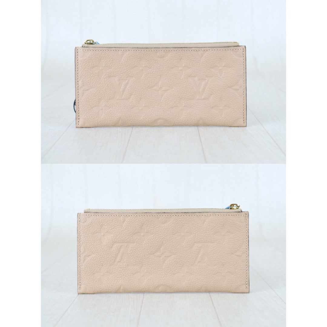 Include Entrupy Certificate of Authenticity｜Very Good ( Rank A)｜ Louis Vuitton Monogram Empreinte Long Wallet Turtledove｜Z26092101