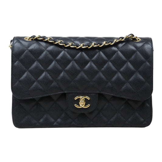 Rank A｜ CHANEL Caviar Skin Matrasse Double Flap 30 Shoulder Bag Black Made In 2015-2016Year  ｜S24061702