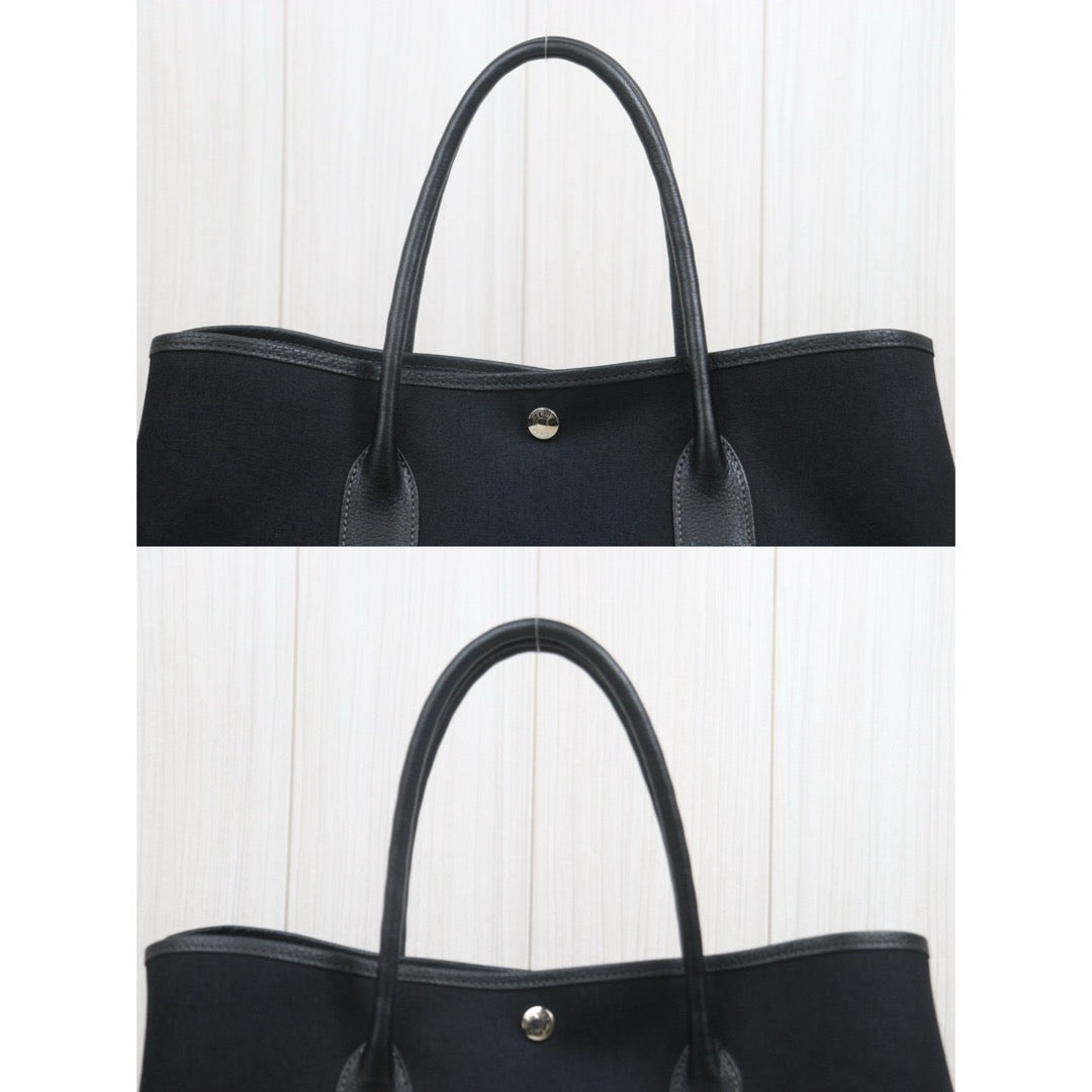 Include Entrupy Certificate of Authenticity｜Good ( Rank AB)｜ HERMES Garden Party 36 Black Handbag □G Stamp Made In 2003Year｜26062908