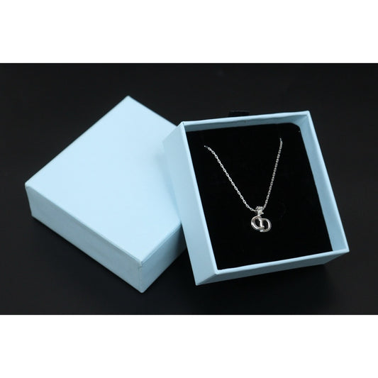 Very Good ( Rank A) ｜ Dior CD  Rhinestone Necklace Silver ｜V25121117
