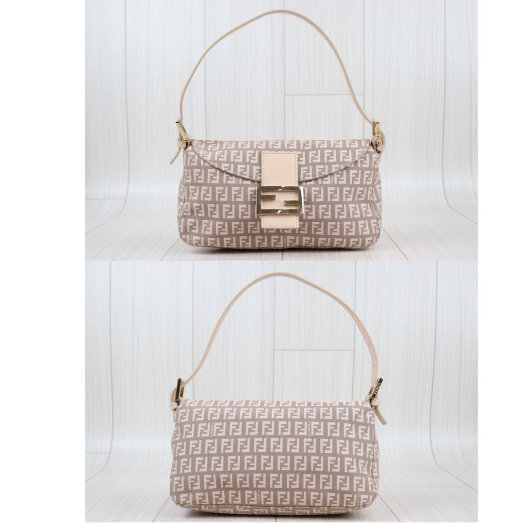 Rank A ｜ FENDI Zucca Mamma Shoulder Bag Pink｜24011825