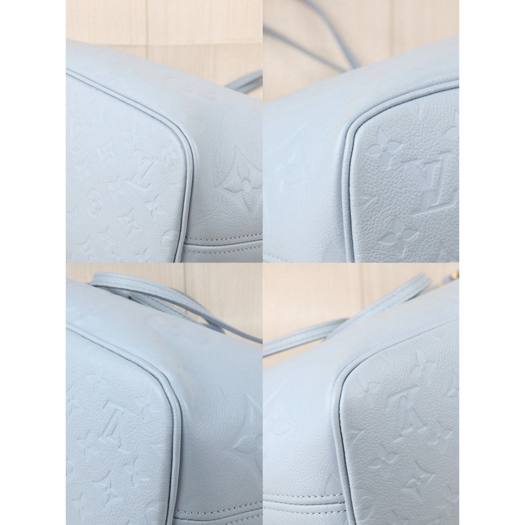 Include Entrupy Certificate of Authenticity｜Very Good ( Rank A)｜ Louis Vuitton Monogram Empreinte Calf Leather Blue Hour Neverfull MM With Pouch  IC Chips Model｜S26053008