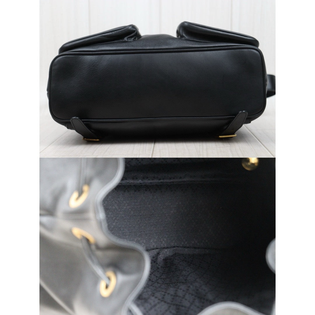 Very Good ( Rank A) ｜GUCCI Bamboo Leather GM Backpack Black｜25042120