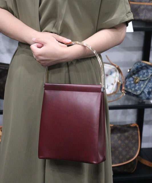 Rank A ｜ Cartier Trinity Bordeaux Leather Handbag｜23080912