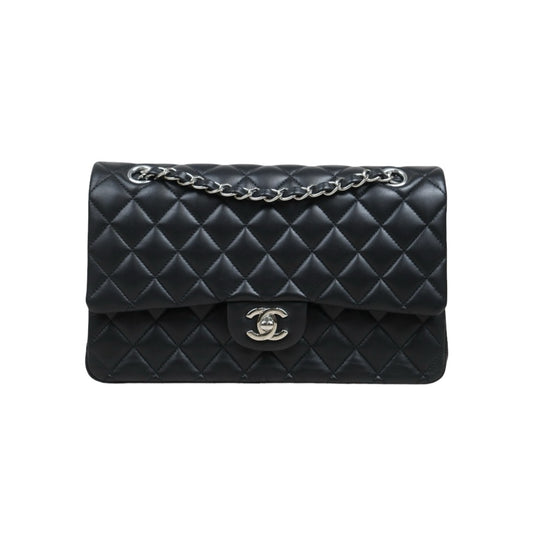 Very Good ( Rank A)｜ CHANEL Lamb Skin Matrasse Double Flap 25 Shoulder Bag  Black Made In 2017Year｜S25101808