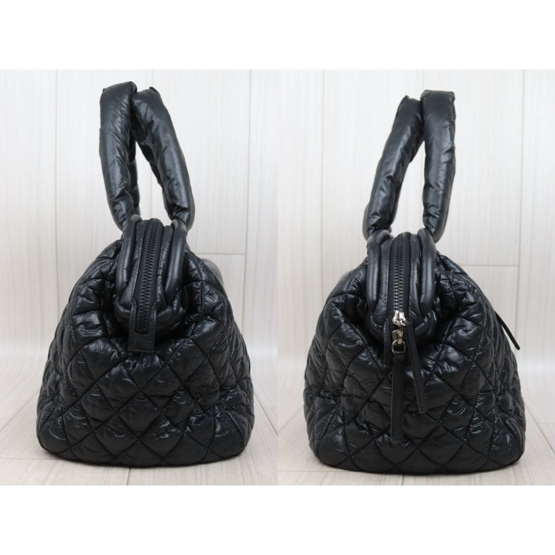 Good ( Rank AB)｜ CHANEL COCOON Down Tote Hand Bag  Black Made in 2010-2011Year ｜25102106