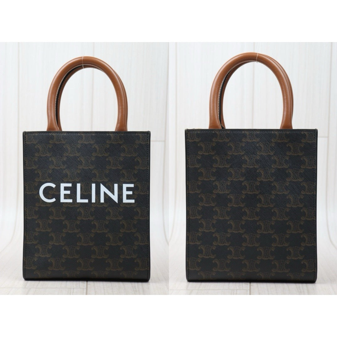 Rank A ｜ CELINE Macadam Sac Pra MINI Tote Bag Shoulder Bag ｜S24051803