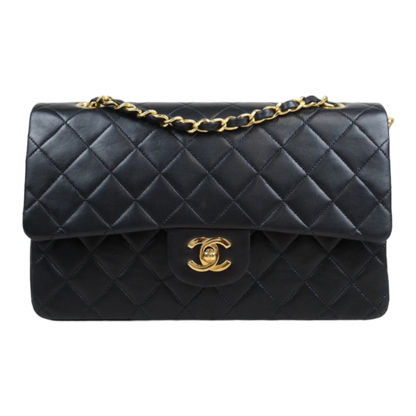 Rank A ｜ CHANEL Matrasse Double Flap 25 Shoulder Bag Black ｜23120715