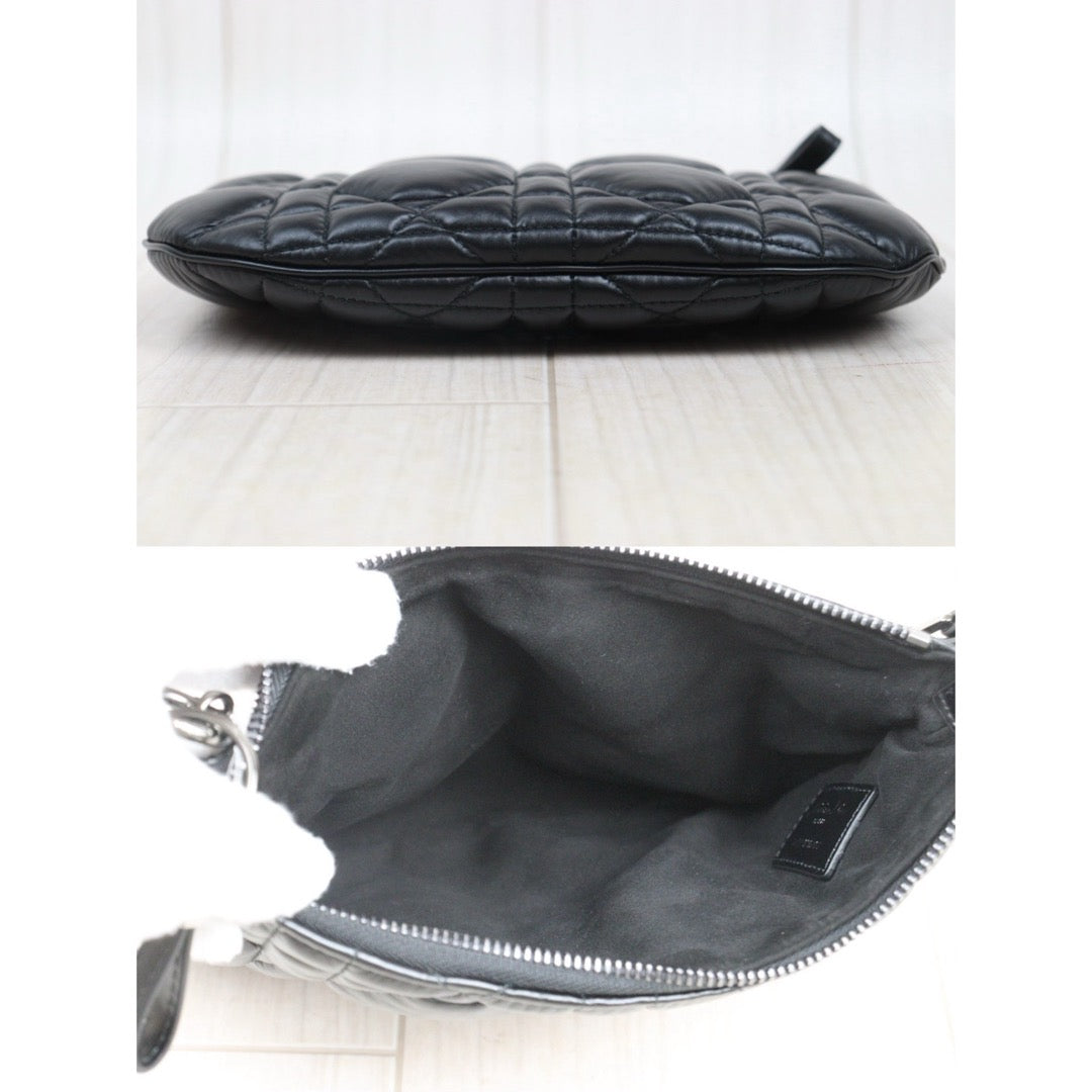 Very Good ( Rank A) ｜Dior Caro Tulip Matelasse Chain Calf Leather Shoulder Bag  Black  ｜P25071806