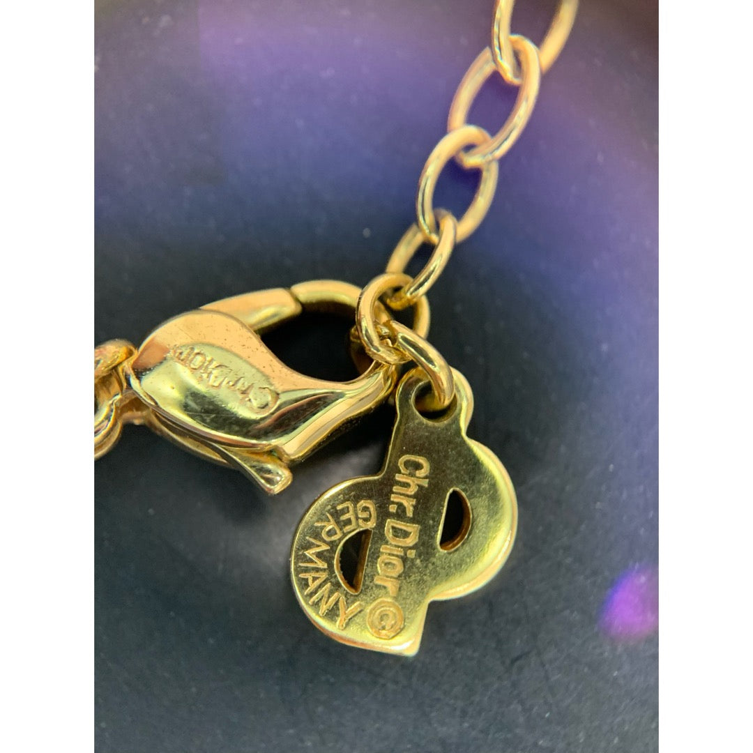 Very Good ( Rank A) ｜ Dior CD Round Necklace Golden ｜26021303