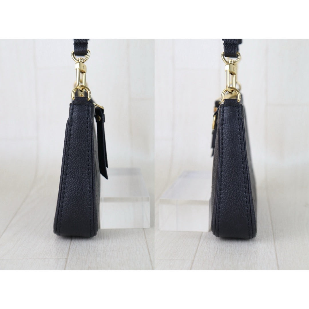 Include Entrupy Certificate of Authenticity｜Excellent（Rank SA）｜Full Set Louis Vuitton Monogram Empreinte Easy Pouch On Strap Black ShoulderBag IC Chips Model｜S26052002