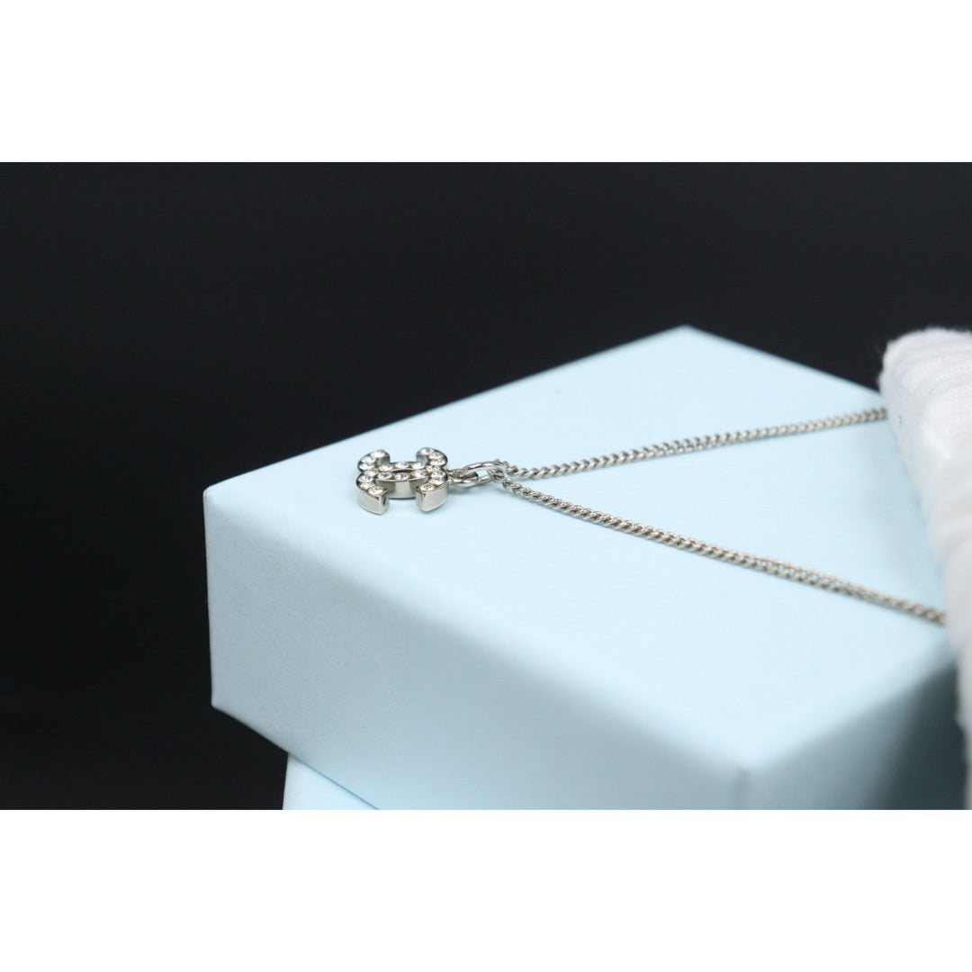 Very Good ( Rank A)｜CHANEL COCO Mark Rhinestone Necklace Silver｜V25073110