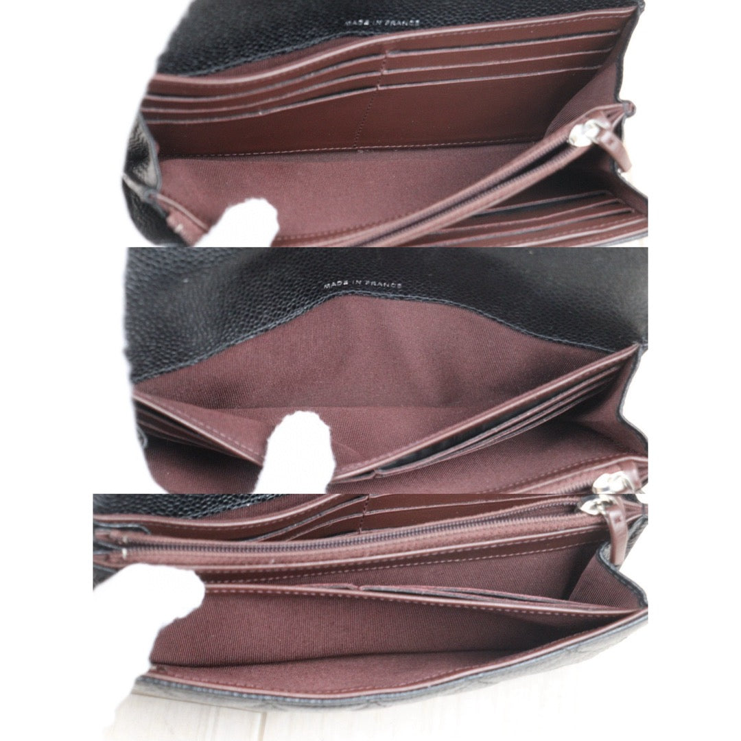 Good ( Rank AB)｜CHANEL Caviar Skin Black Long Wallet Made In 2018 - 2019 Year｜24120511