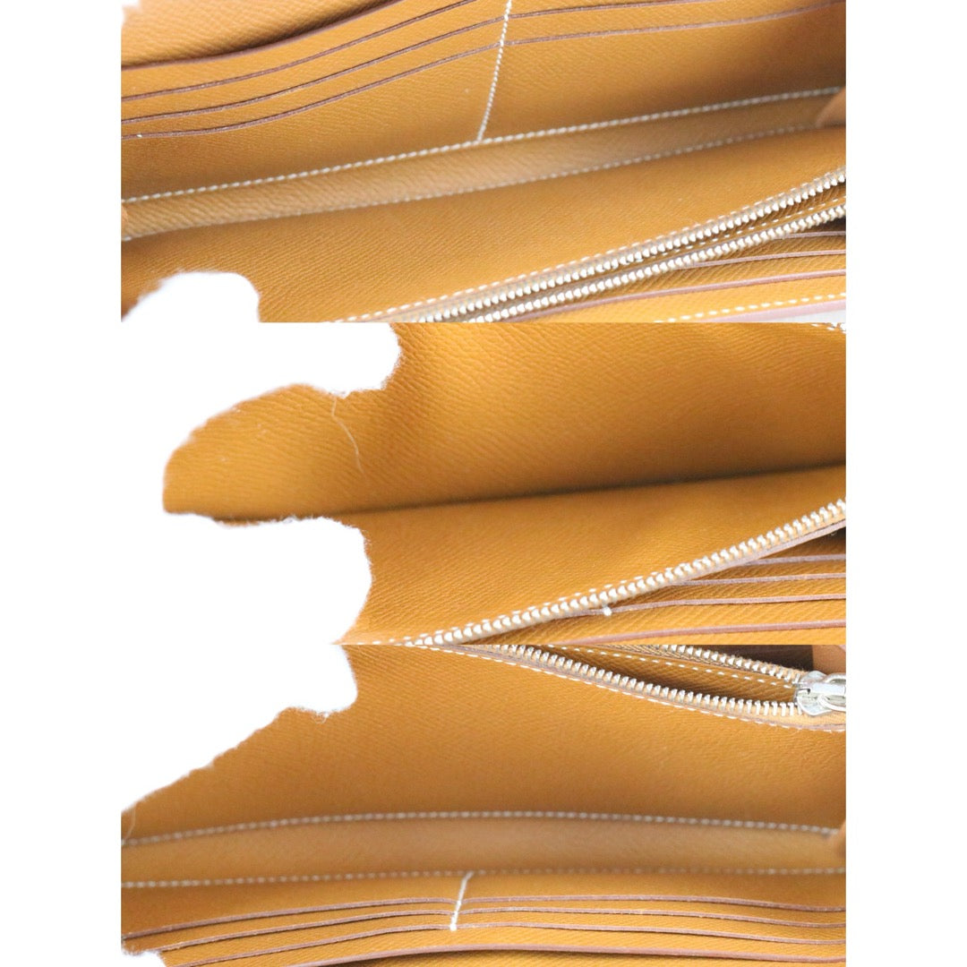 Good ( Rank AB)｜ HERMES Epsom Kelly Wallet Golden Brown B Stamp Made In 2023 Year｜W25062102