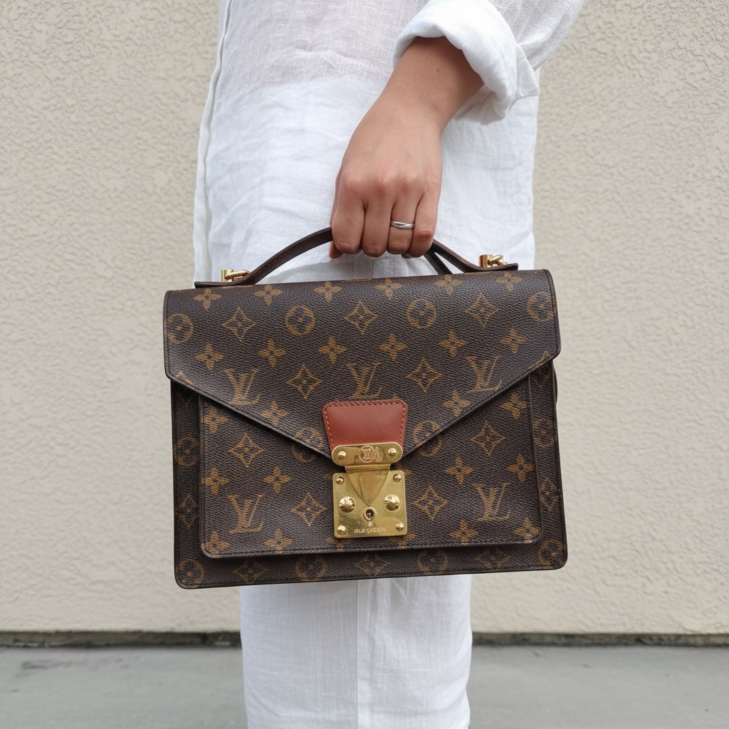 Include Entrupy Certificate of Authenticity｜Good ( Rank AB)｜  Louis Vuitton Monogram Monceau26 Shoulder Bag ｜26061810