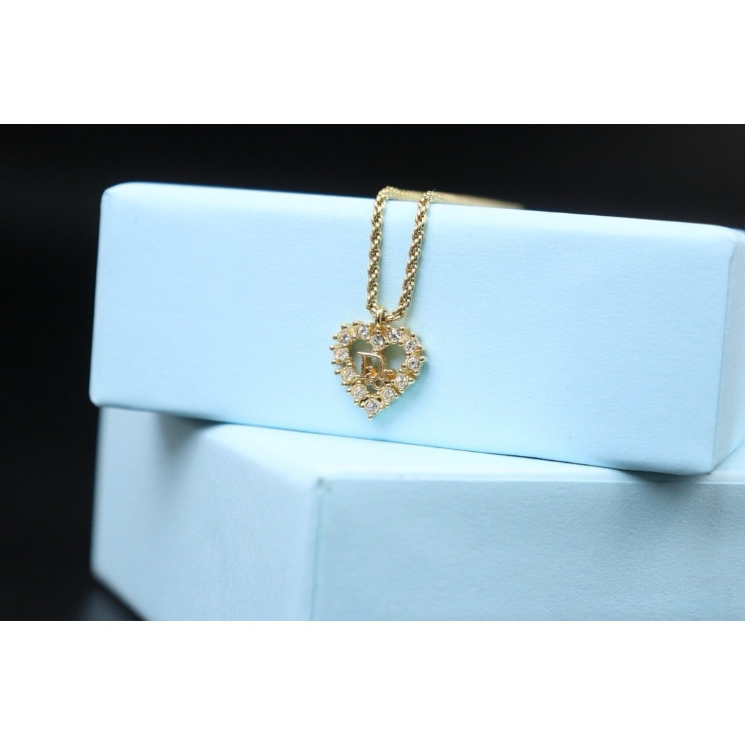 Very Good ( Rank A) ｜ Dior Heart Rhinestone Necklace ｜24090514