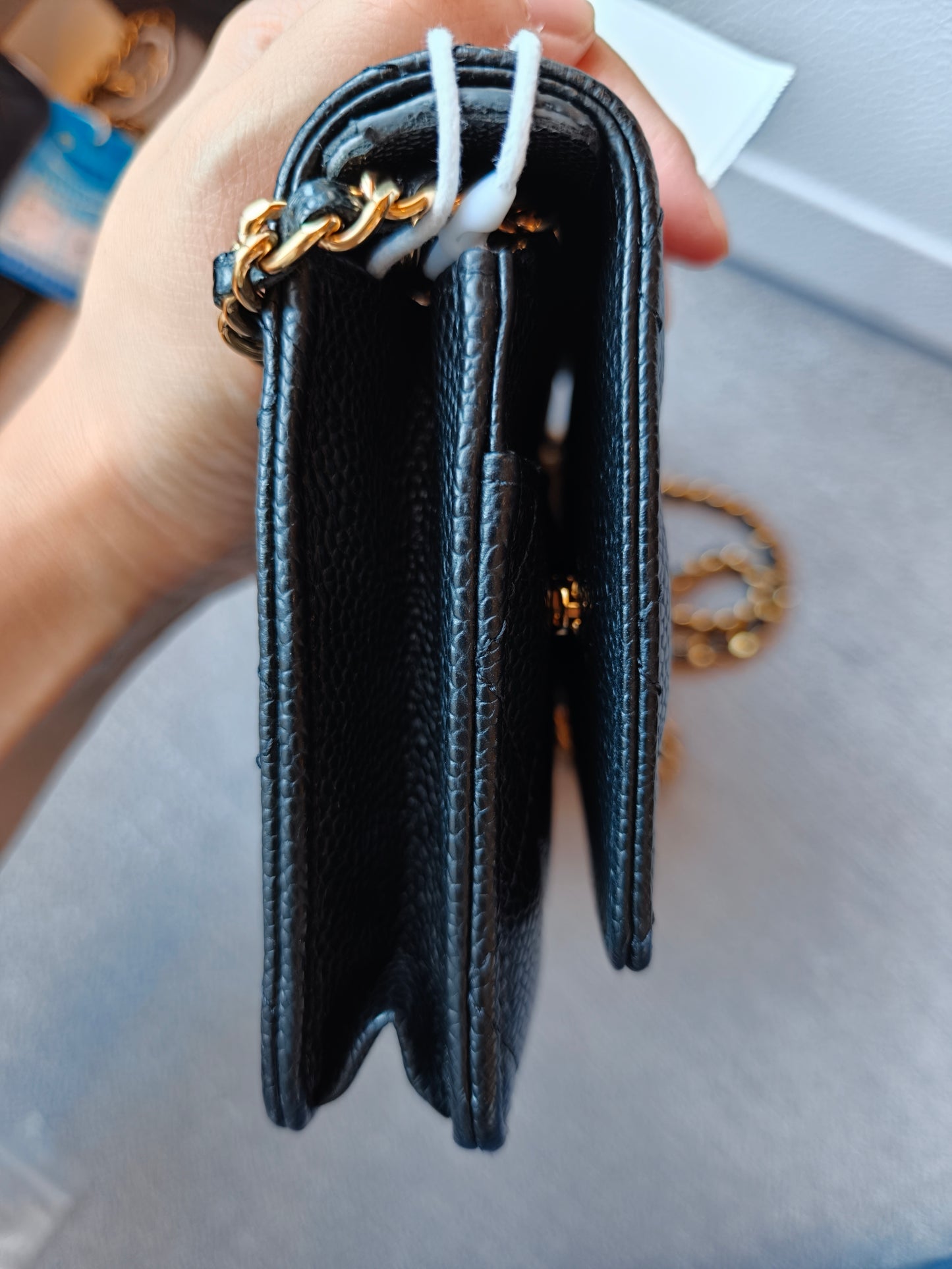 First installment 1/3｜ Include Entrupy Certificate of Authenticity｜Very Good ( Rank A)｜CHANEL Caviar Skin WOC Chain Bag Black