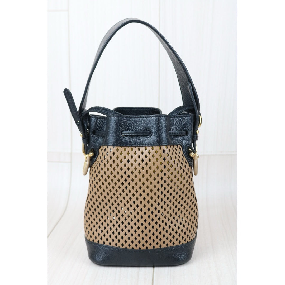 Include Entrupy Certificate of Authenticity｜Good ( Rank AB)｜ FENDI Perforated Mini Mon Tresor Bucket Bag｜X26070607