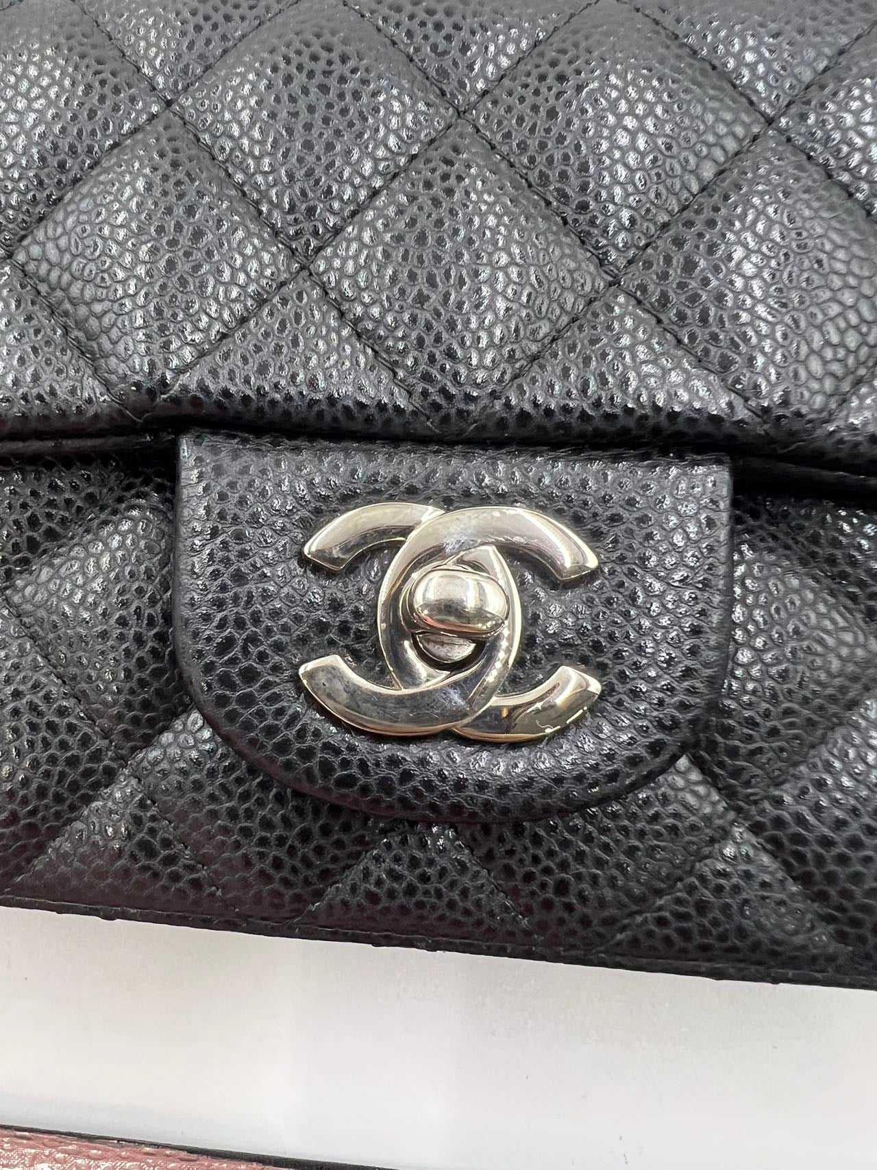 First installment 1/2｜ Very Good ( Rank A)｜ CHANEL Caviar Skin Matrasse Single Flap 20 Shoulder Bag Black