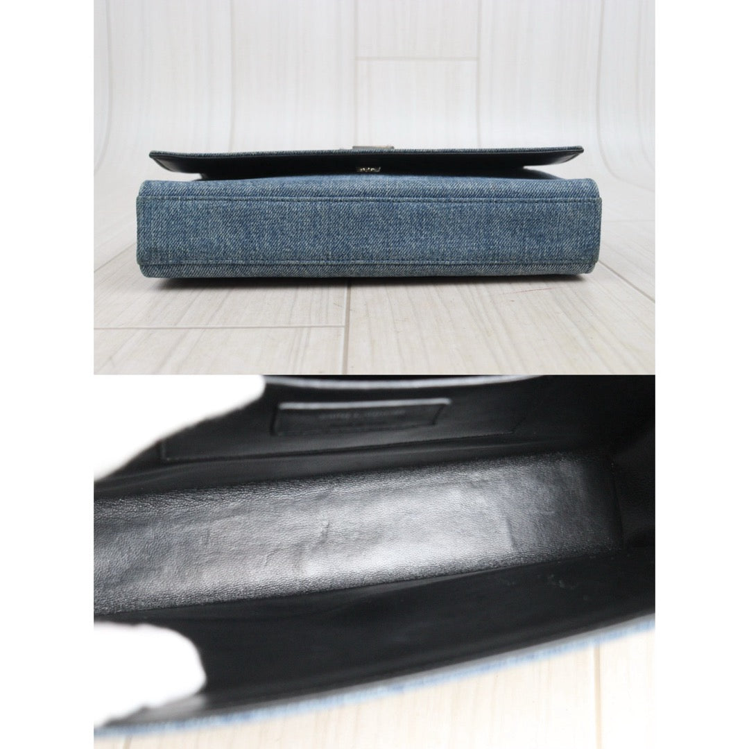 Good ( Rank AB)｜  Saint Laurent YSL Denim Chain Shoulder Bag ｜P25101309