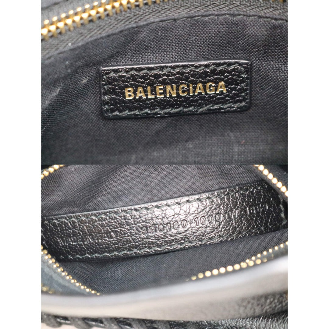 Include Entrupy Certificate of Authenticity｜Very Good ( Rank A)｜Balenciaga Goatskin  Edge Classic City  Black HandBag Shoulder Bag ｜S26041305