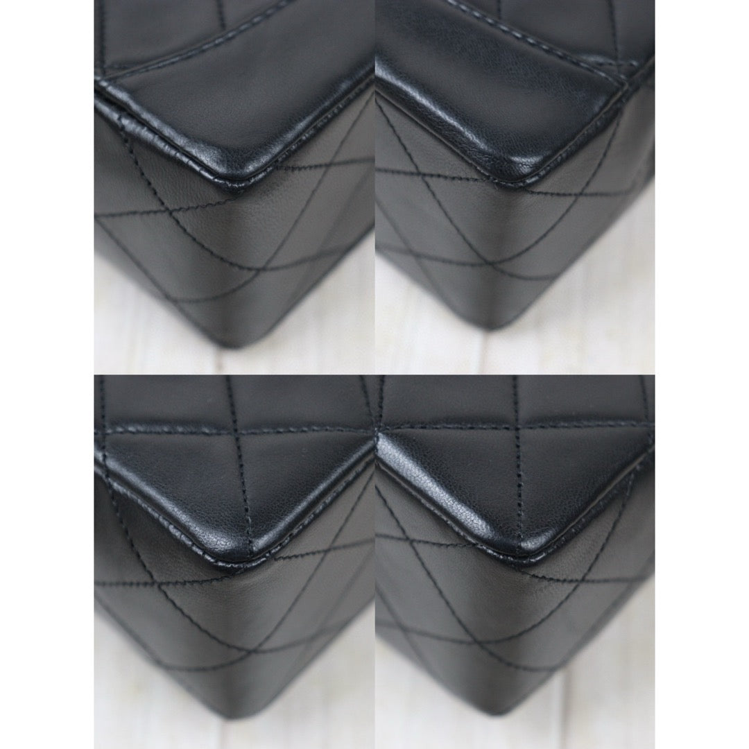 Good ( Rank AB)｜ CHANEL  Lamb Skin Black Single Flap 25  Shoulder Bag Made in 1989-1991 Year ｜P24110107