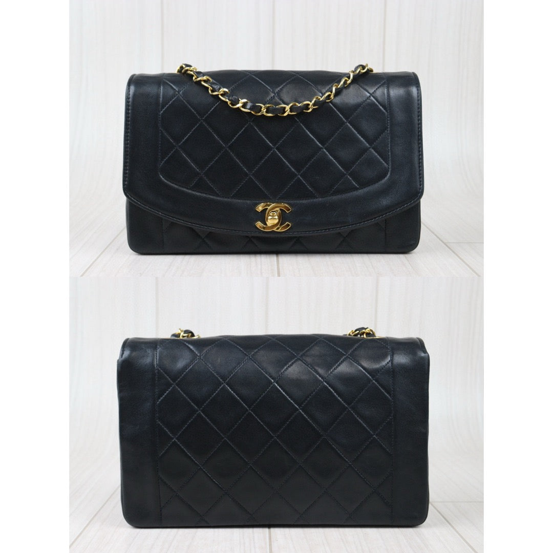 Good ( Rank AB)｜ CHANEL Matrasse Diana 25 Lamb Skin  Chain Bag Made in 1991-1994 Year｜P24073007