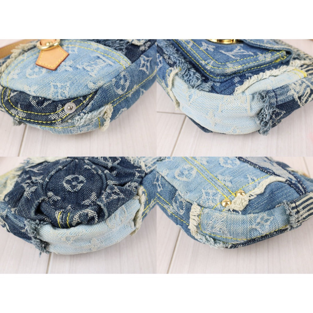 Include Entrupy Certificate of Authenticity｜Good ( Rank AB)｜Louis Vuitton Monogram  Denim Patchwork Pouchy ShoulderBag  ｜Z26091508