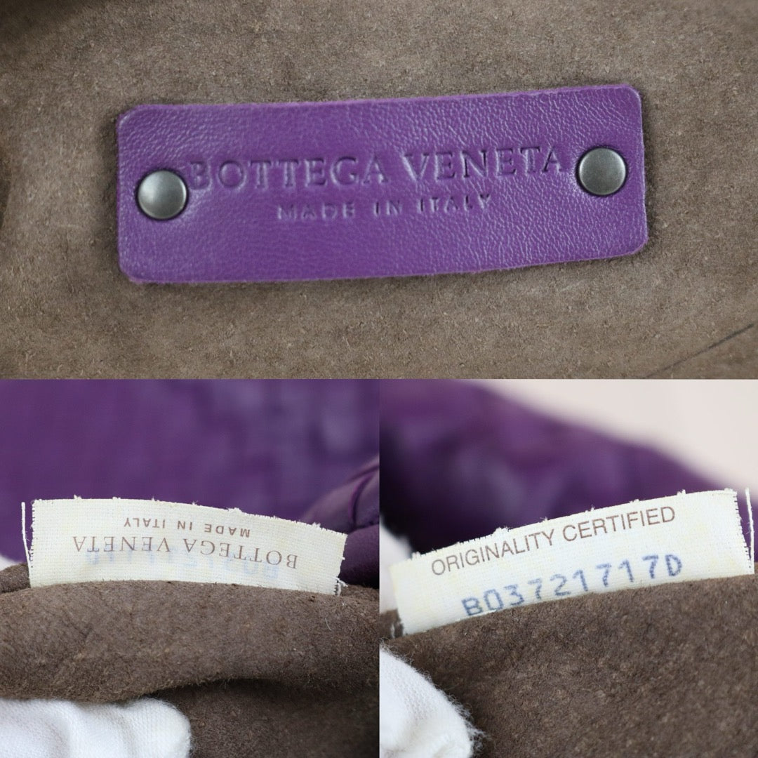 Good ( Rank AB)｜ Bottega Veneta Lamb Skin Braid Shoulder Bag Deep Purple｜S25072001