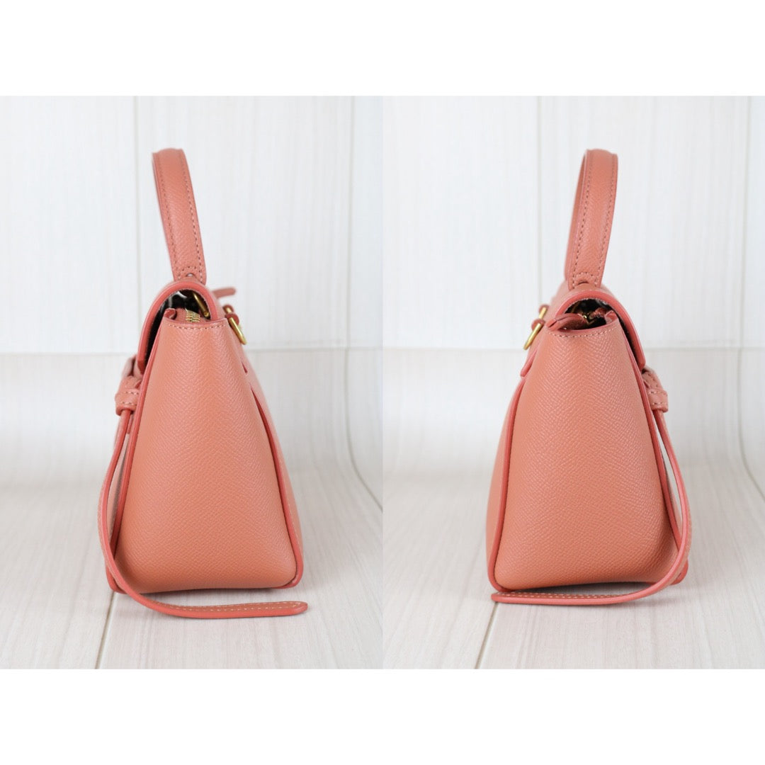 Very Good ( Rank A)｜CELINE Calf Leather Belt Pico Handbag Shoulder Bag Terracotta｜X25110603
