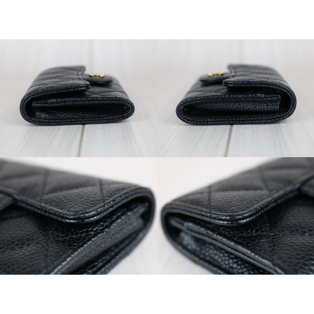 Very Good ( Rank A) ｜CHANEL Caviar Skin Leather Calf Leather  Card Holder Black Made In 2019 Year｜S24111502