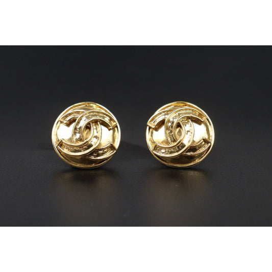 Very Good ( Rank A) ｜CHANEL Coco Mark Gold 24 Plated Earrings ｜S24112511