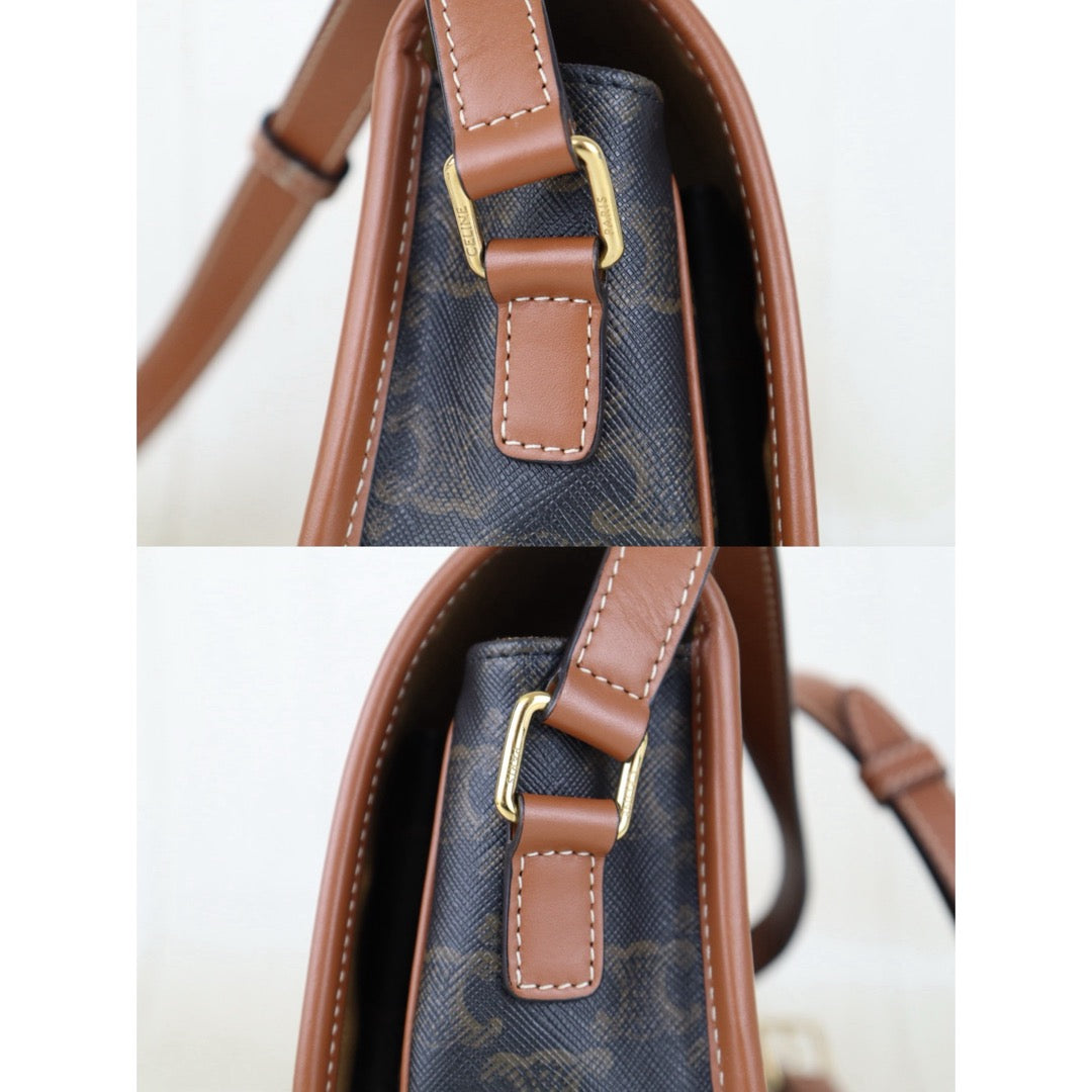 Very Good ( Rank A) ｜ CELINE Macadam Triomphe Cross Body Shoulder Bag Current Model｜S25110313