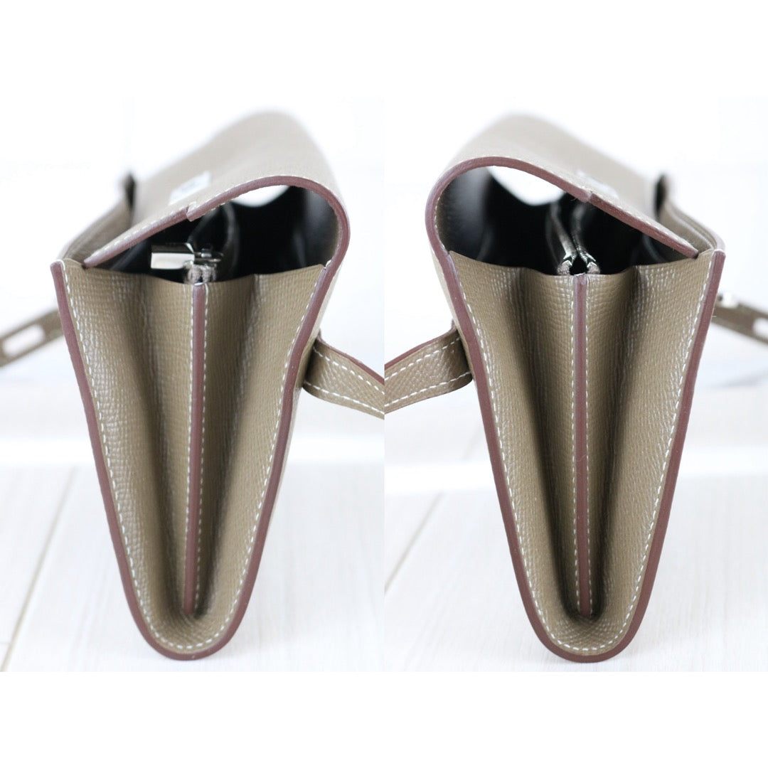 Very Good ( Rank A)｜ HERMES Epsom Kelly Wallet Etoupe Gray □X Stamp Made In 2016Year｜X25110337