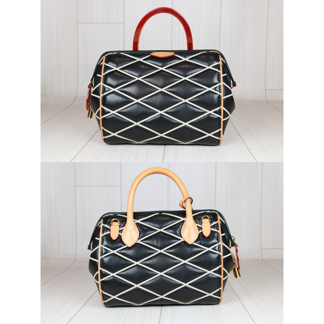 Rank A｜ LV Doc PM Black Leather Top Handle Crossbody Shoulder Bag  ｜S24080503