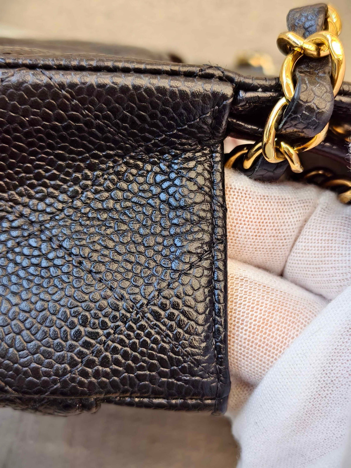 Include Entrupy Certificate of Authenticity｜Very Good ( Rank A)｜ CHANEL caviar Skin Matrasse Chain Double Flap 25 Shoulder Bag  Black