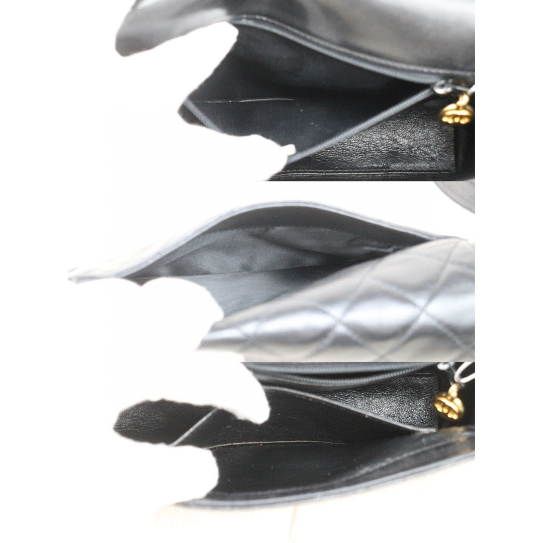 Good ( Rank AB)｜ CHANEL Matrasse Lamb Skin Single Flap Shoulder Bag Black Made In 1994-1996 Year  ｜P25041403