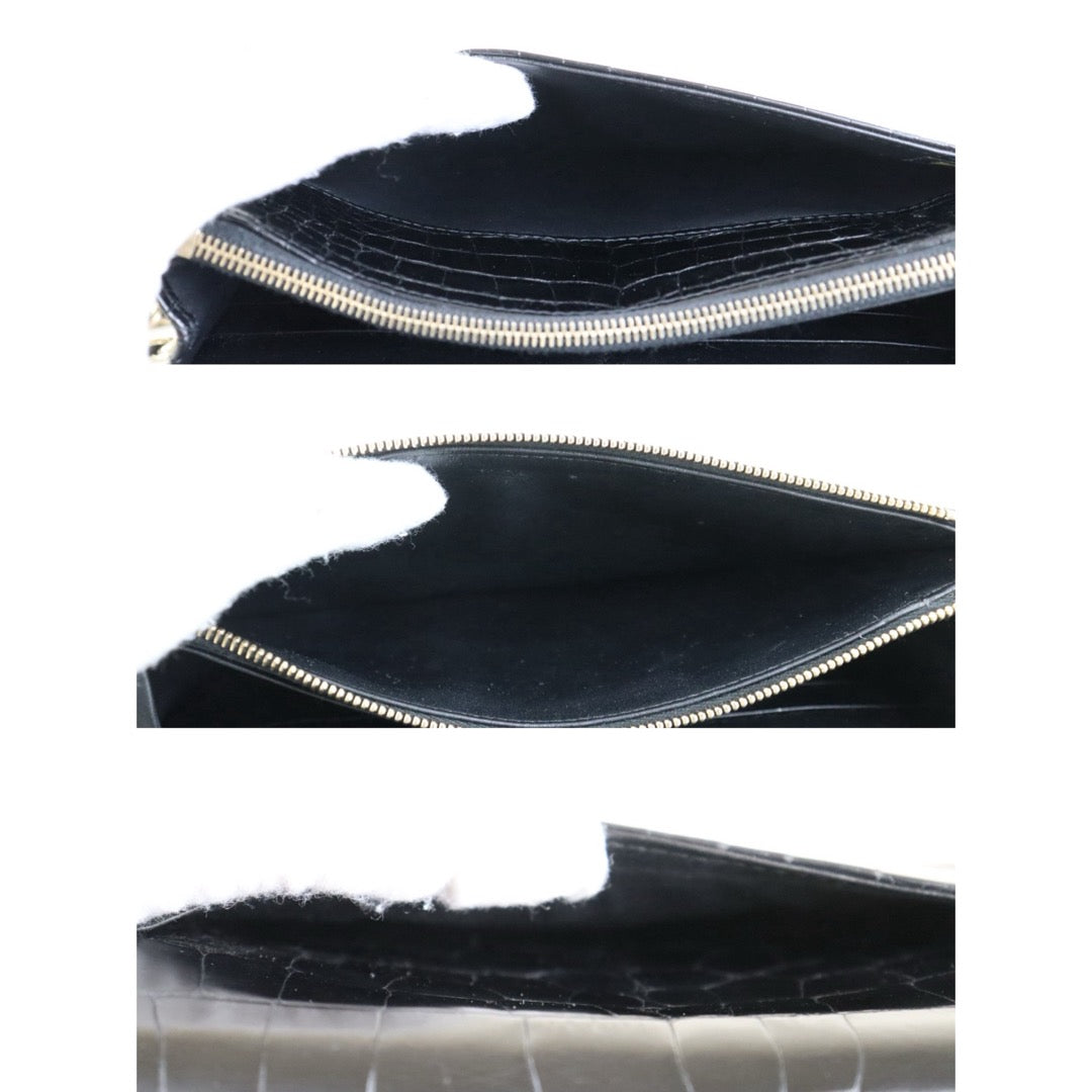 Include Entrupy Certificate of Authenticity｜Very Good ( Rank A)｜CHANEL Crocodile Skin WOC Chain Bag Black Made In 2014Year｜S26030816