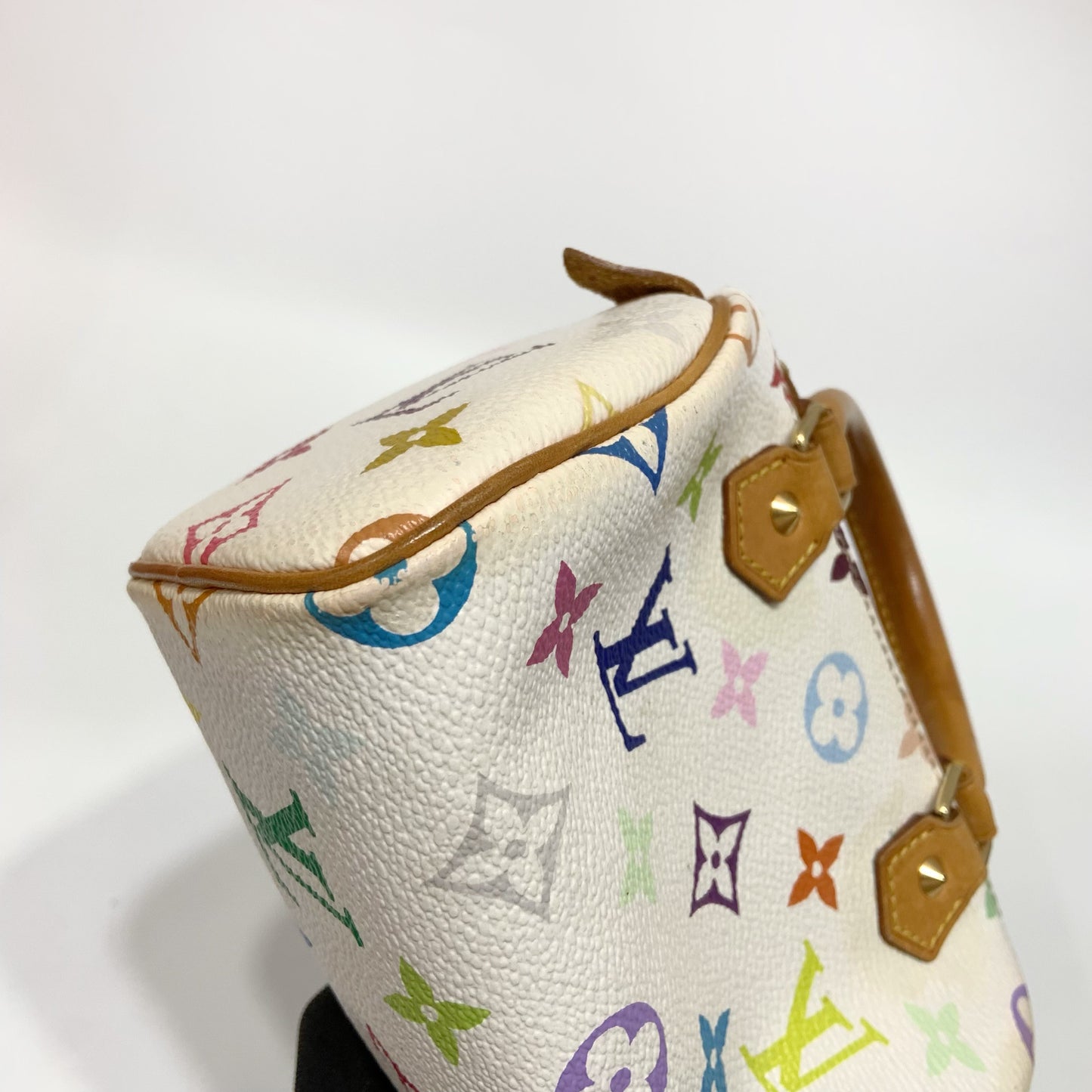 LV Monogram Mini Speedy Multicolor Handbag Ｗhite